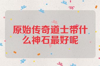 原始传奇道士带什么神石最好呢