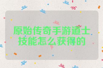 原始传奇手游道士技能怎么获得的