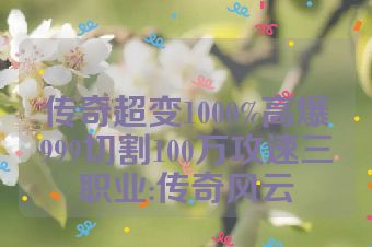 传奇超变1000%高爆999切割100万攻速三职业:传奇风云