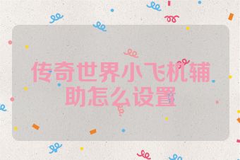 传奇世界小飞机辅助怎么设置