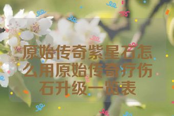 原始传奇紫星石怎么用原始传奇疗伤石升级一览表