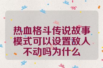 热血格斗传说故事模式可以设置敌人不动吗为什么