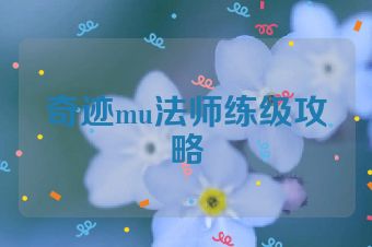 奇迹mu法师练级攻略