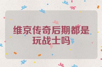 维京传奇后期都是玩战士吗