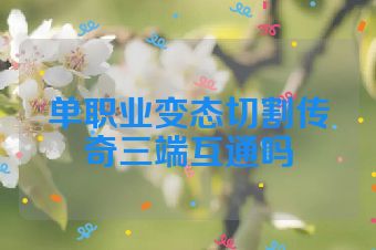 单职业变态切割传奇三端互通吗
