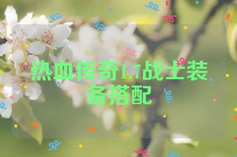 热血传奇1.7战士装备搭配