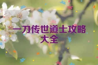 一刀传世道士攻略大全