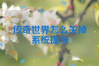 传奇世界怎么关掉系统提示