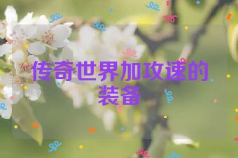 传奇世界加攻速的装备