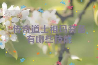 传奇道士祖玛装备有哪些技能