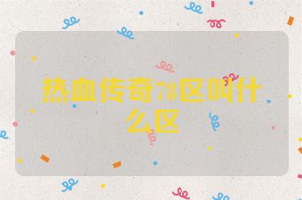 热血传奇78区叫什么区