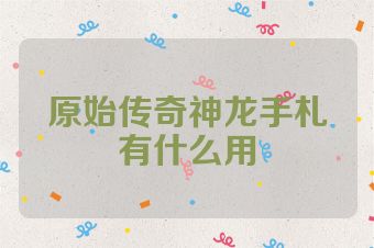 原始传奇神龙手札有什么用