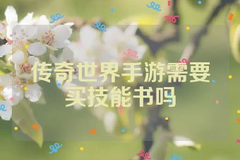 传奇世界手游需要买技能书吗