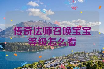 传奇法师召唤宝宝等级怎么看