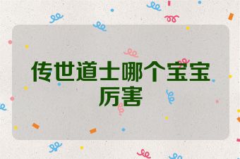 传世道士哪个宝宝厉害