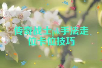 传奇战士pk手法走位卡位技巧