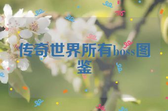传奇世界所有boss图鉴