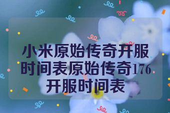 小米原始传奇开服时间表原始传奇176开服时间表