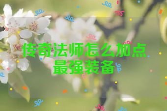 传奇法师怎么加点最强装备