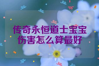传奇永恒道士宝宝伤害怎么算最好