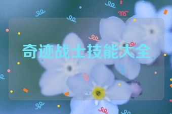 奇迹战士技能大全