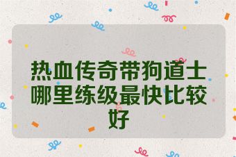 热血传奇带狗道士哪里练级最快比较好