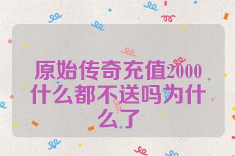 原始传奇充值2000什么都不送吗为什么了