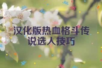 汉化版热血格斗传说选人技巧