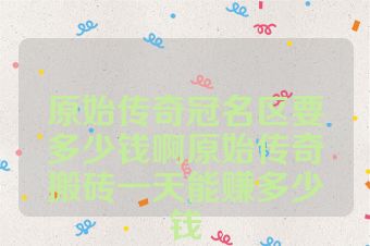 原始传奇冠名区要多少钱啊原始传奇搬砖一天能赚多少钱