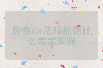 传奇176法师能抓什么宝宝啊呢