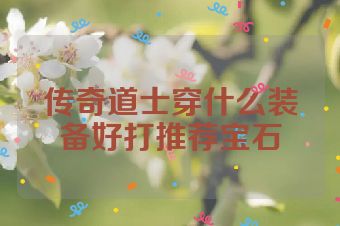 传奇道士穿什么装备好打推荐宝石