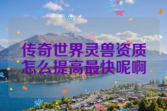传奇世界灵兽资质怎么提高最快呢啊