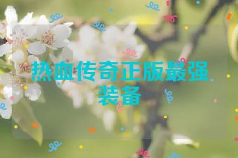 热血传奇正版最强装备