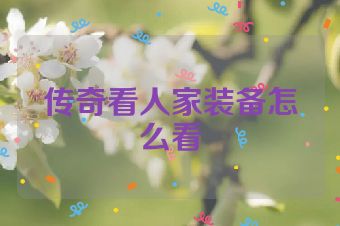 传奇看人家装备怎么看