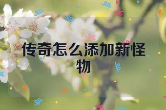 传奇怎么添加新怪物
