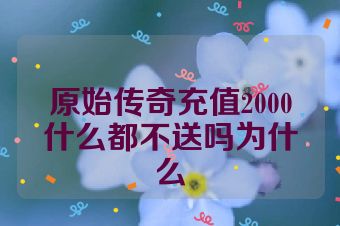 原始传奇充值2000什么都不送吗为什么