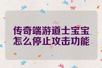 传奇端游道士宝宝怎么停止攻击功能