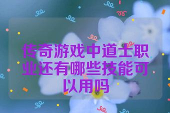 传奇游戏中道士职业还有哪些技能可以用吗