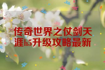传奇世界之仗剑天涯h5升级攻略最新