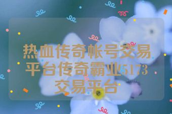 热血传奇帐号交易平台传奇霸业5173交易平台