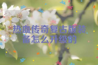 热血传奇复古版装备怎么升级的