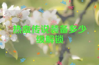 热血传说装备多少级解锁