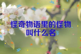 怪奇物语里的怪物叫什么名