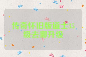 传奇怀旧版道士35级去哪升级