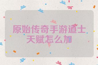 原始传奇手游道士天赋怎么加
