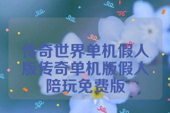 传奇世界单机假人版传奇单机版假人陪玩免费版