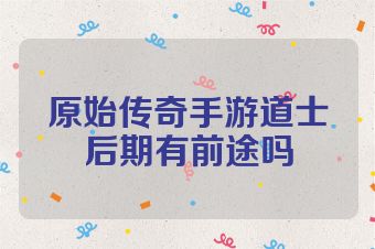 原始传奇手游道士后期有前途吗