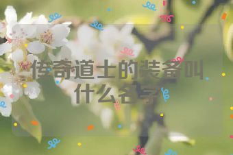 传奇道士的装备叫什么名字