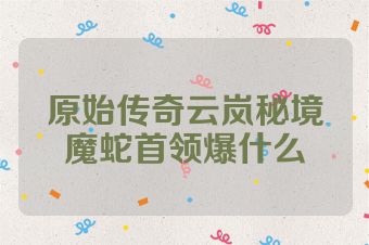 原始传奇云岚秘境魔蛇首领爆什么