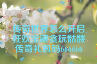传奇世界怎么开启狂欢宝藏贪玩骷髅传奇礼包码666666